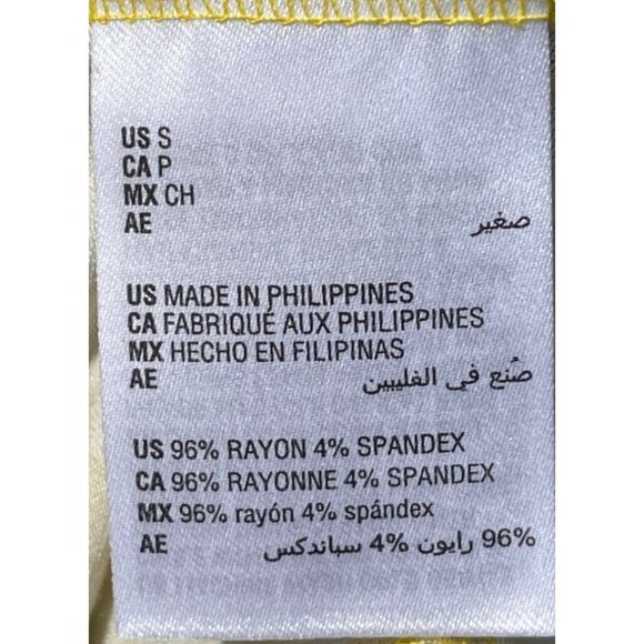 Style & Co Womens Yellow Floral Ruffle Hem and sleeve Peasant Blouse Sz  Small - Picture 5 of 7